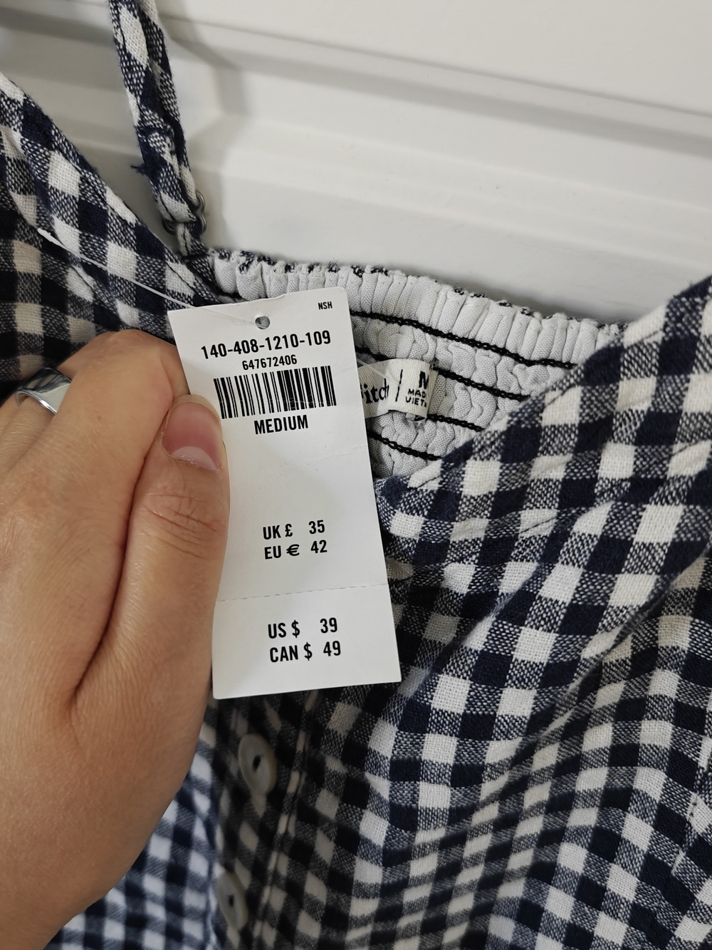 Abercrombie & Fitch Gingham Crop Tops & Short Set - Navy - Picture 4 of 10